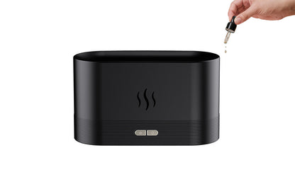 Flame Air Diffuser Humidifier Quiet Aroma Diffuser Noiseless Essential Oil Aromatherapy Diffuser-Black