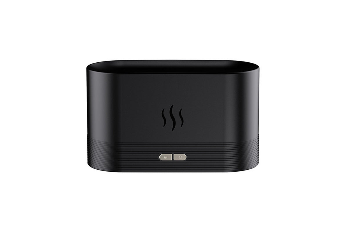 Flame Air Diffuser Humidifier Quiet Aroma Diffuser Noiseless Essential Oil Aromatherapy Diffuser-Black