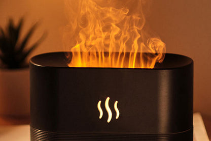 Flame Air Diffuser Humidifier Quiet Aroma Diffuser Noiseless Essential Oil Aromatherapy Diffuser-Black