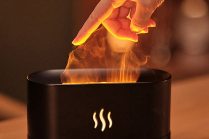 Flame Air Diffuser Humidifier Quiet Aroma Diffuser Noiseless Essential Oil Aromatherapy Diffuser-Black