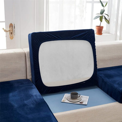 Stretch Velvet Sofa Protector Cover Navy Blue