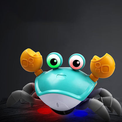 2Pcs Toy  Electric Music Crawling Crab Toy With LED Light Up  Intellectual Toys-Green