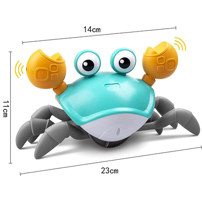 2Pcs Toy  Electric Music Crawling Crab Toy With LED Light Up  Intellectual Toys-Green