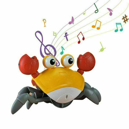 Toy Electric Music Crawling Crab Toy With LED Light Up For Kids Intellectual Toys-Yellow