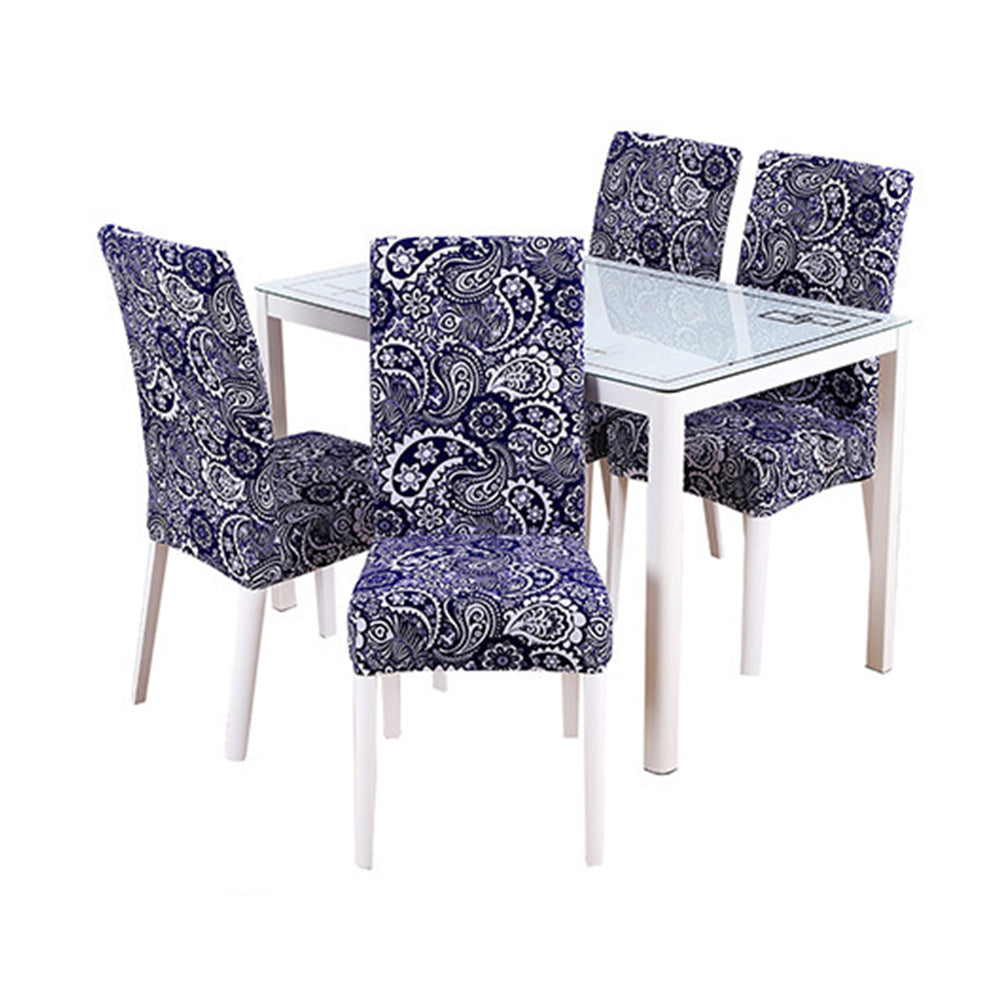 Chair Cover 4pcs Flower Printed Chair Cover Washable Stretch Banquet Hotel Dining Room Arm Office Chair Cover - Style 11