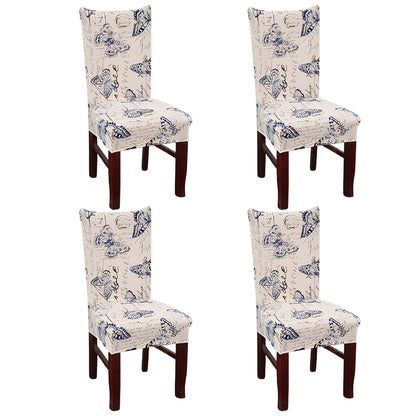 Chair Cover 4pcs Flower Printed Chair Cover Washable Stretch Banquet Hotel Dining Room Arm Office Chair Cover - Style 3