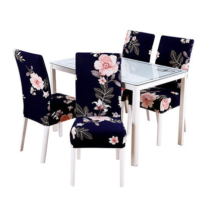 Chair Cover 4pcs Flower Printed Chair Cover Washable Stretch Banquet Hotel Dining Room Arm Office Chair Cover - Style 1