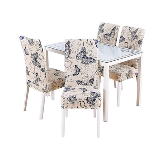 Chair Cover 4pcs Flower Printed Chair Cover Washable Stretch Banquet Hotel Dining Room Arm Office Chair Cover - Style 3
