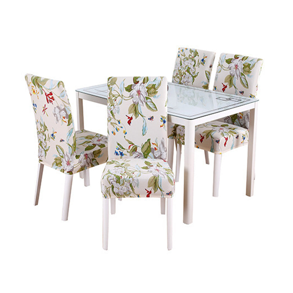 Chair Cover 4pcs Flower Printed Chair Cover Washable Stretch Banquet Hotel Dining Room Arm Office Chair Cover - Style 4