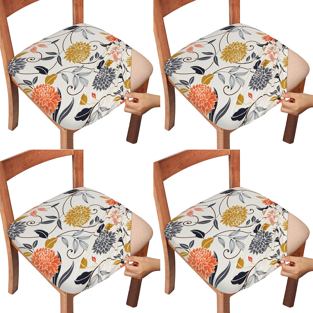 Chair Cover Stretch Printed Chair Covers Chair Seat Slipcovers -Flower