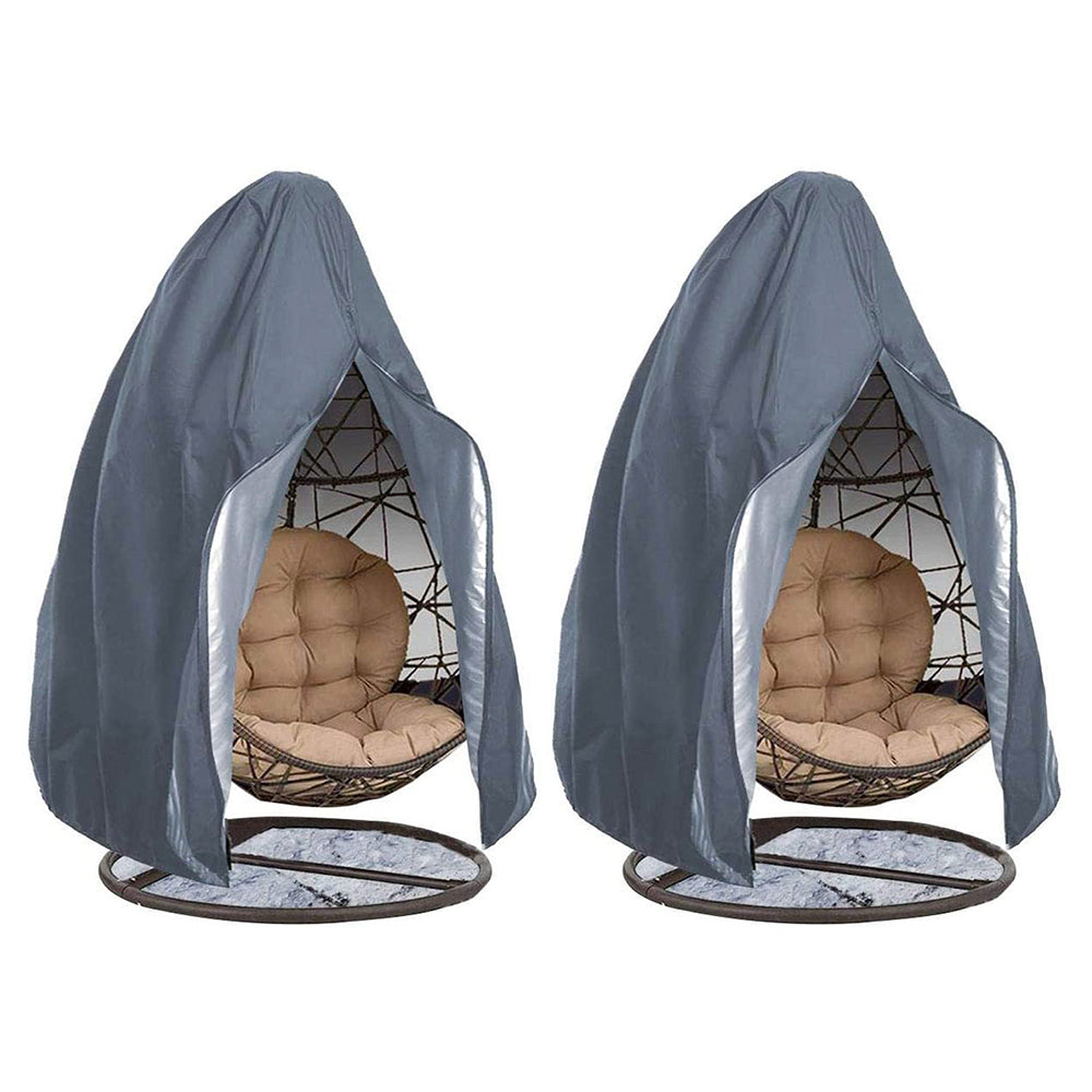 Chair Cover 2Pcs Oslimea Patio Hanging Egg Chair Cover Durable Lightweight Waterproof Egg Swing -Grey