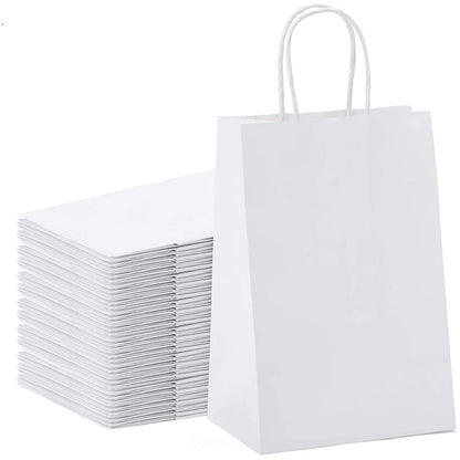 10Pcs Kraft Paper Bag Party Favor Gift Bags with Handle Shopping Bags