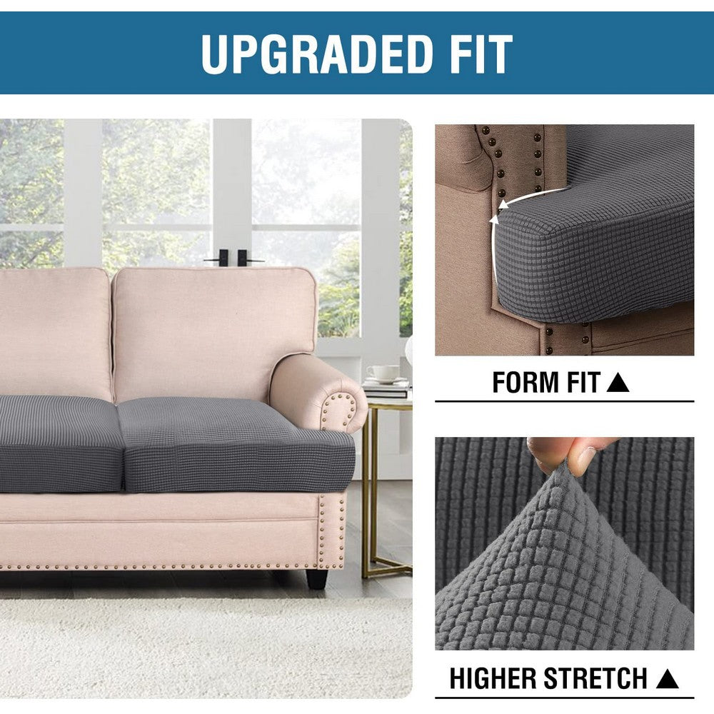 Stretch T Cushion Chair Sofa Slipcover T Cushion Covers -Grey