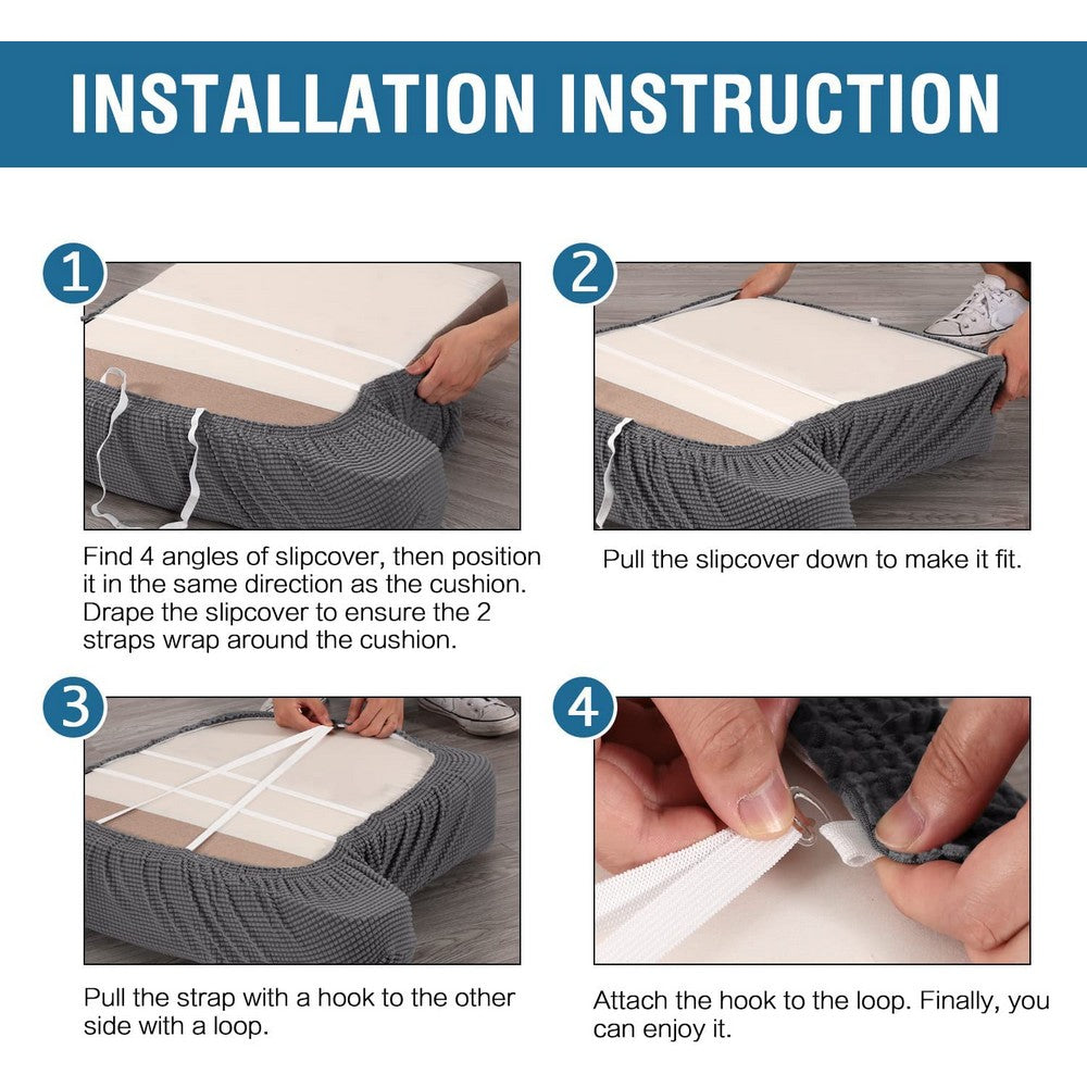 Stretch T Cushion Chair Sofa Slipcover T Cushion Covers -Grey