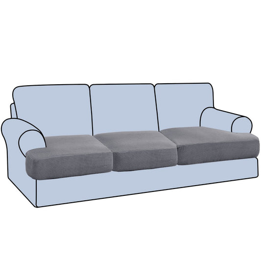 Stretch T Cushion Chair Sofa Slipcover T Cushion Covers -Light grey