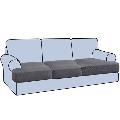 Stretch T Cushion Chair Sofa Slipcover T Cushion Covers -Grey
