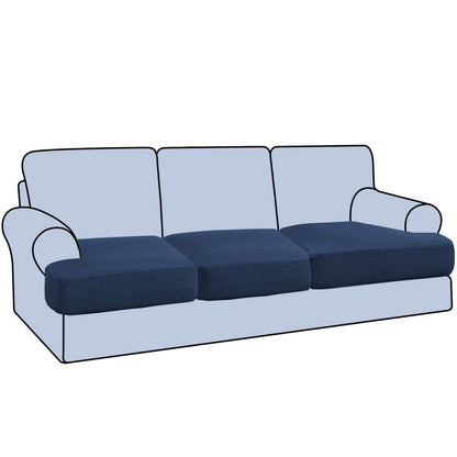 Stretch T Cushion Chair Sofa Slipcover T Cushion Covers -Navy blue