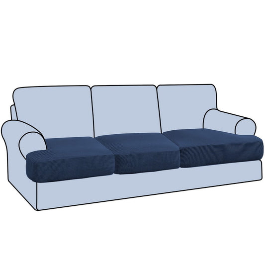Stretch T Cushion Chair Sofa Slipcover T Cushion Covers -Navy blue