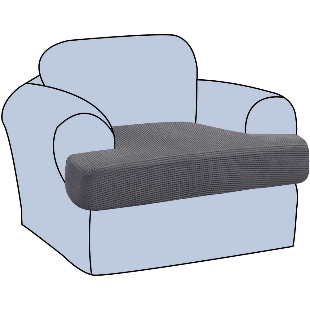 Stretch T Cushion Chair Sofa Slipcover T Cushion Covers -Grey