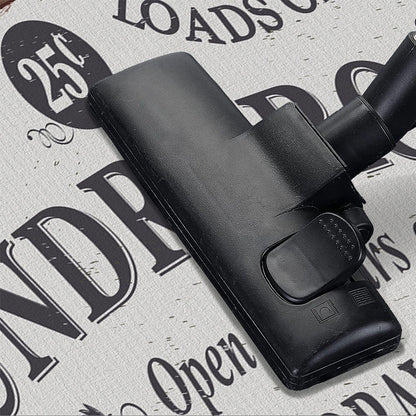 Farmhouse Laundry Room Rug Runner Non Slip Water Resistant Floor Mat Area Rug for Kitchen Room-Style1:Black letters Brown border