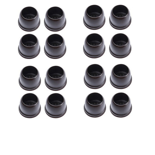 Set of 16X Extra Silicone Chair Leg Floor Protectors with Wrapped Felt-Round Brown Style