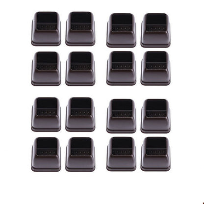Set of 16X Extra Silicone Chair Leg Floor Protectors with Wrapped Felt-Square Brown Style
