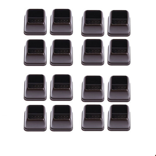 Set of 16X Extra Silicone Chair Leg Floor Protectors with Wrapped Felt-Square Brown Style