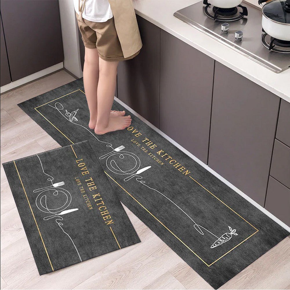 2pcs Kitchen Mat Non Slip Comfort Floor Carpet for Kitchen Office Home -Style 4