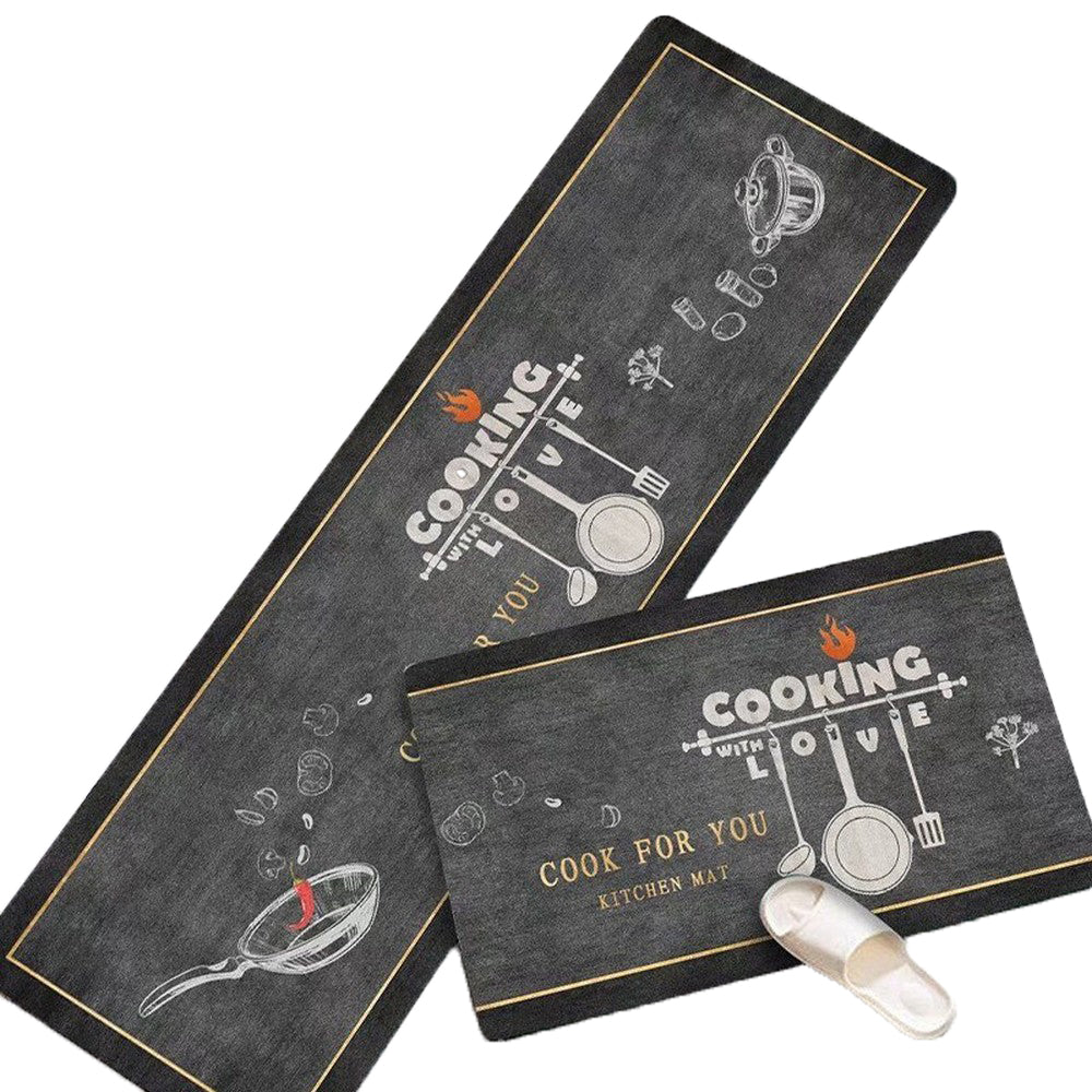 2pcs Kitchen Mat Non Slip Comfort Floor Carpet for Kitchen Office Home -Style 2