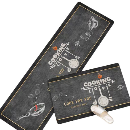 2pcs Kitchen Mat Non Slip Comfort Floor Carpet for Kitchen Office Home -Style 2