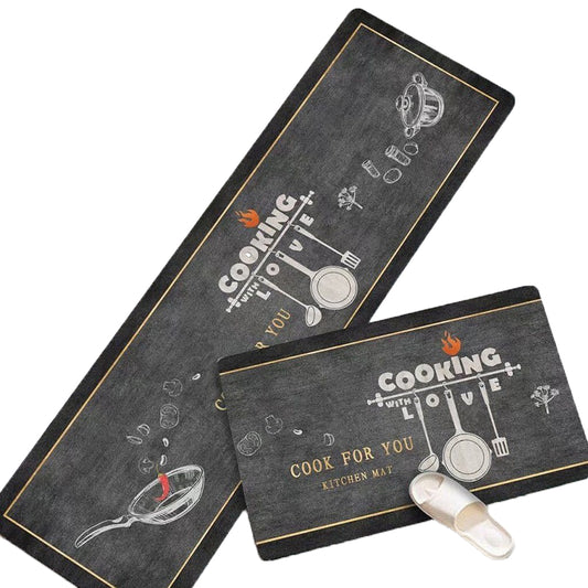 2pcs Kitchen Mat Non Slip Comfort Floor Carpet for Kitchen Office Home -Style 2