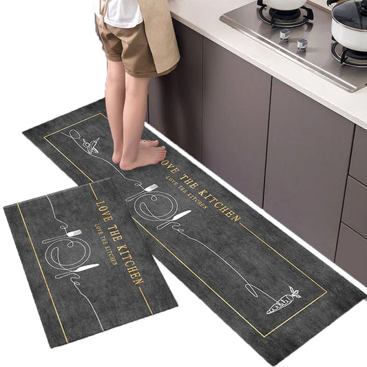 2pcs Kitchen Mat Non Slip Comfort Floor Carpet for Kitchen Office Home -Style 4