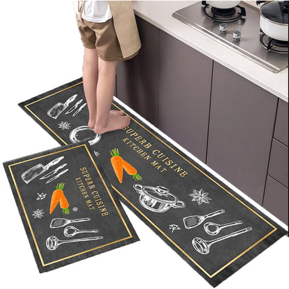 2pcs Kitchen Mat Non Slip Comfort Floor Carpet for Kitchen Office Home -Style 5