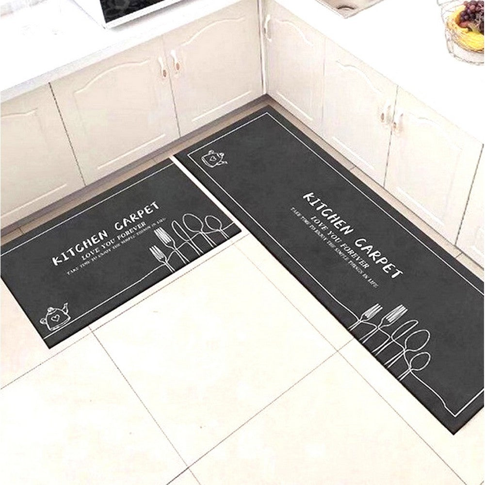 2pcs Kitchen Mat Non Slip Comfort Floor Carpet for Kitchen Office Home -Style 1