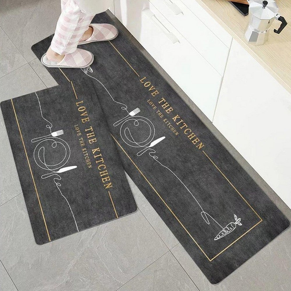 2pcs Kitchen Mat Non Slip Comfort Floor Carpet for Kitchen Office Home -Style 4