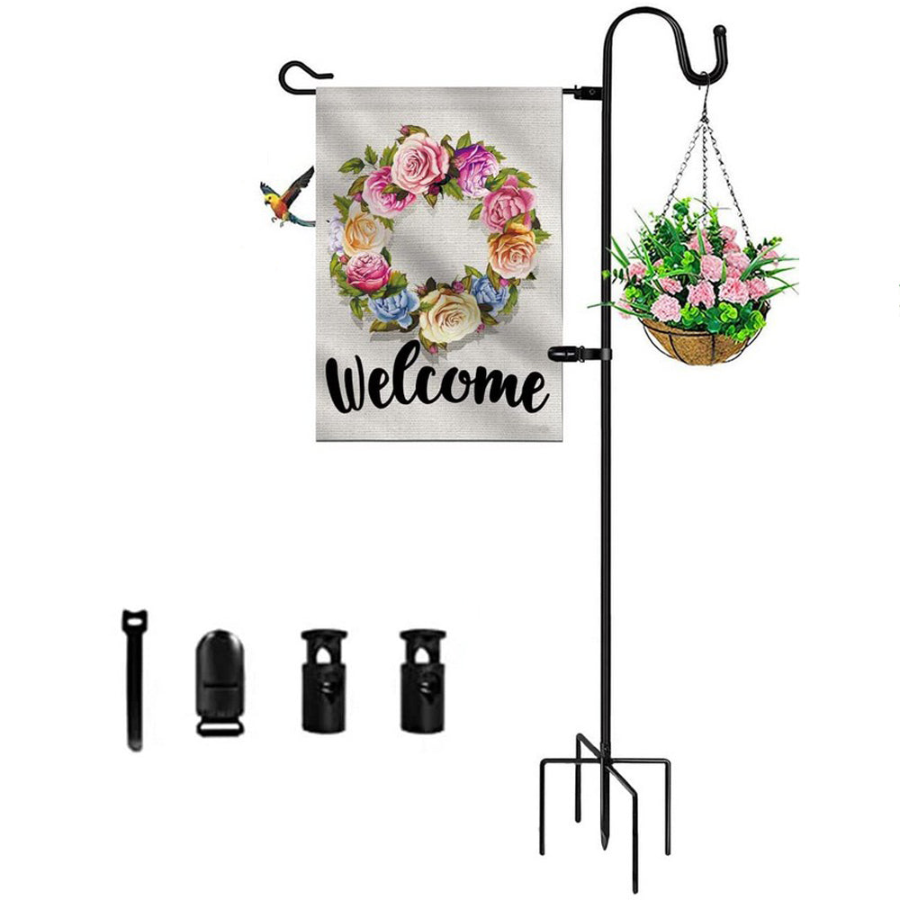 Garden Flag Holder Stand With Shepherd Hook