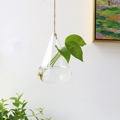 3 Pcs Indoor Outdoor Glass Hanging Planters Containers Flower Pots