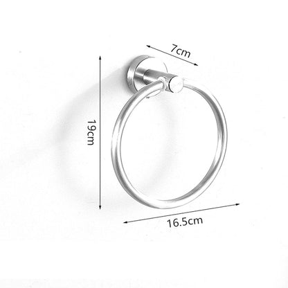 Set of 7 Pcs Bathroom Hardware Set Wall Mount Towel Holder Paper Holder Bundle Silver