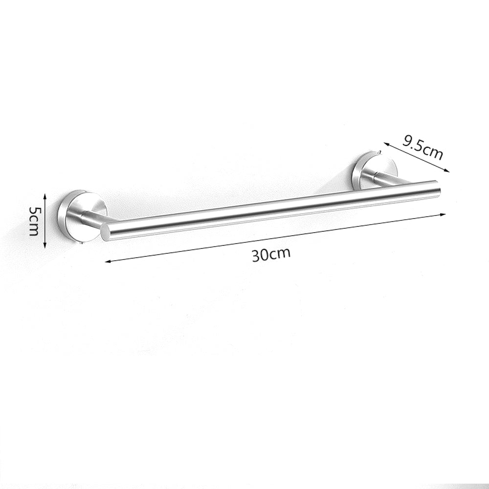 Set of 7 Pcs Bathroom Hardware Set Wall Mount Towel Holder Paper Holder Bundle Silver