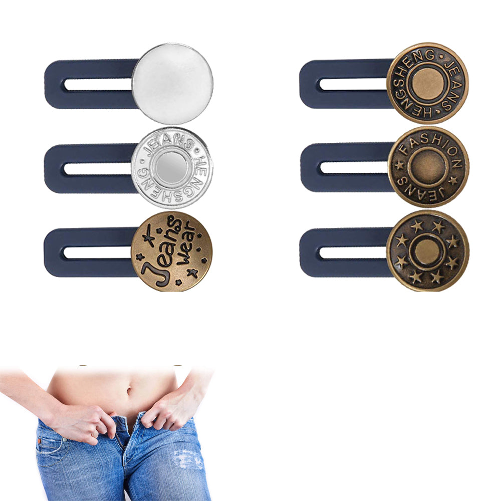 6Pcs Button Extenders for Loose Jeans Pants Trousers Waist Metal Extensions Supplies -Style 2