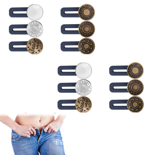 12Pcs Button Extenders for Loose Jeans Pants Trousers Waist Metal Extensions Supplies -Style 2