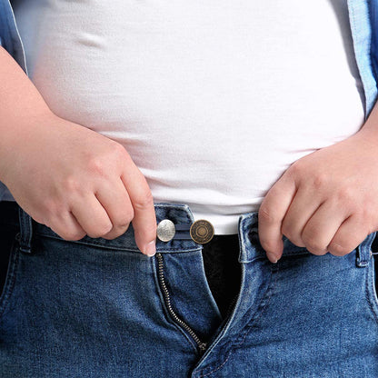 12Pcs Button Extenders for Loose Jeans Pants Trousers Waist Metal Extensions Supplies -Style 2