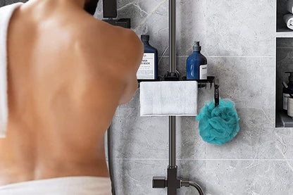 2Pcs Multifunctional Sponge Holder For Kitchen Sink Organizer With Removable Dishcloth Rack-Black