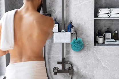 Multifunctional Sponge Holder For Kitchen Sink Organizer With Removable Dishcloth Rack-Silver