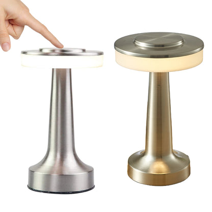 LED Table Lamp with Touch Sensor Portable Rechargeable Metal Desk Lamp 3 Levels Brightness Night Light -Silver