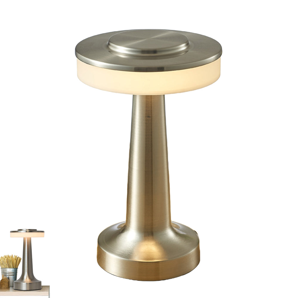 LED Table Lamp with Touch Sensor Portable Rechargeable Metal Desk Lamp 3 Levels Brightness Night Light -Silver