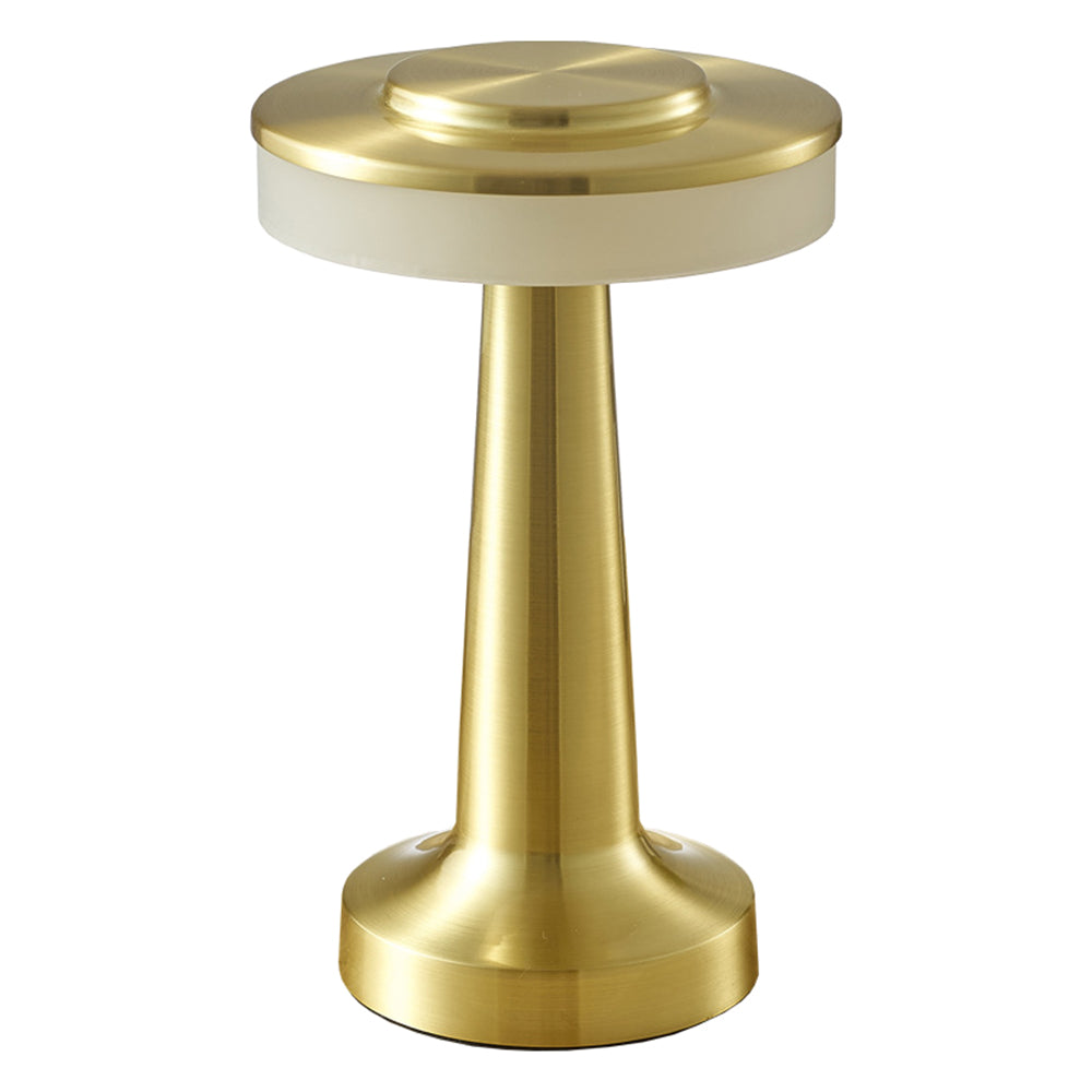LED Table Lamp with Touch Sensor Portable Rechargeable Metal Desk Lamp 3 Levels Brightness Night Light -Gold