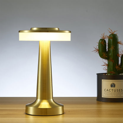 LED Table Lamp with Touch Sensor Portable Rechargeable Metal Desk Lamp 3 Levels Brightness Night Light -Gold
