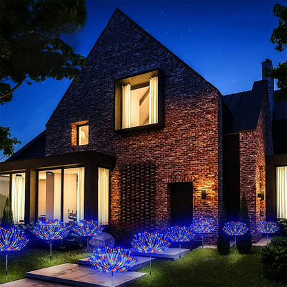 Set of 4Pcs Solar Firework Lights with Remote Colorful Light