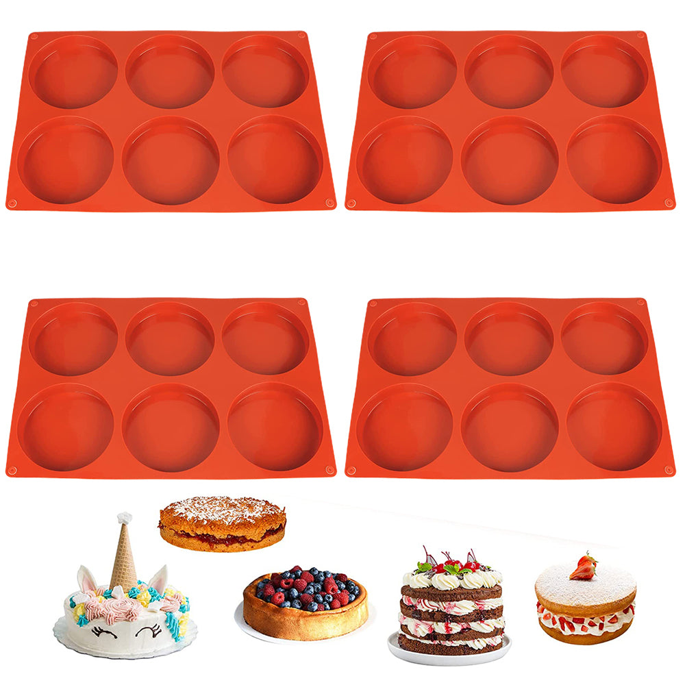 4 Piece Silicone Muffin Top Pans Round Baking Mold
